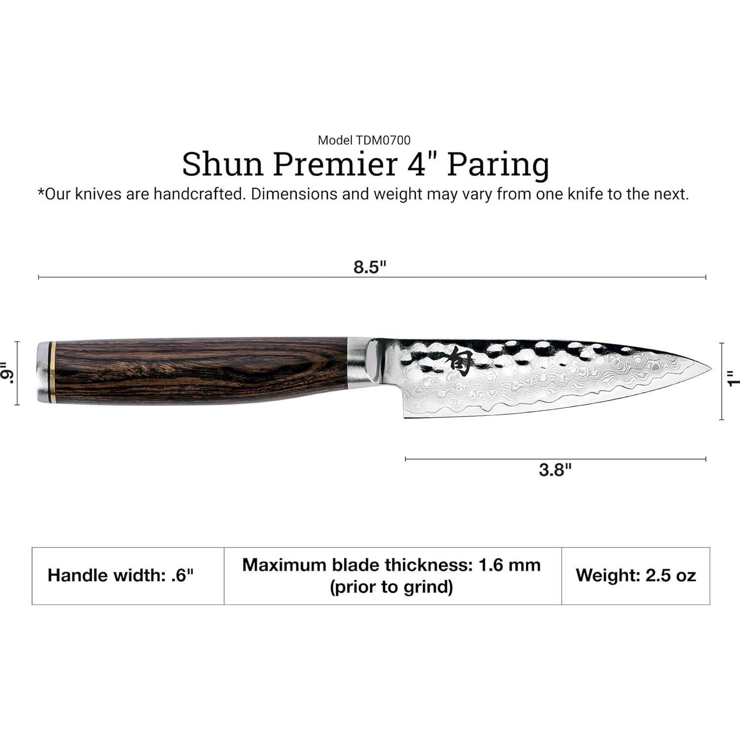 Cuchillo de Pelar Shun Premier 10.16 cm VG-MAX Pakkawood
