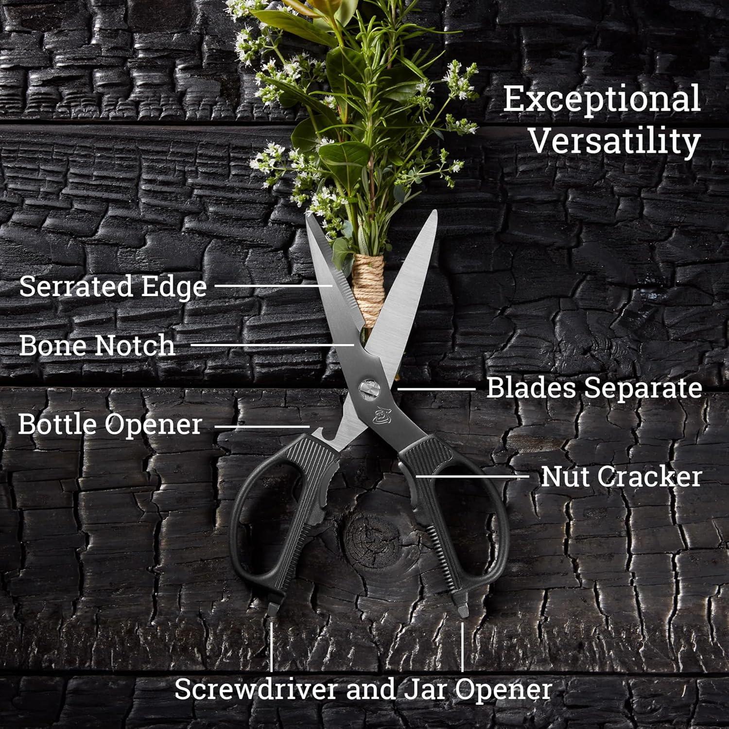 Tijeras de Cocina Multiusos Shun DM7300, Acero Inoxidable 420J2