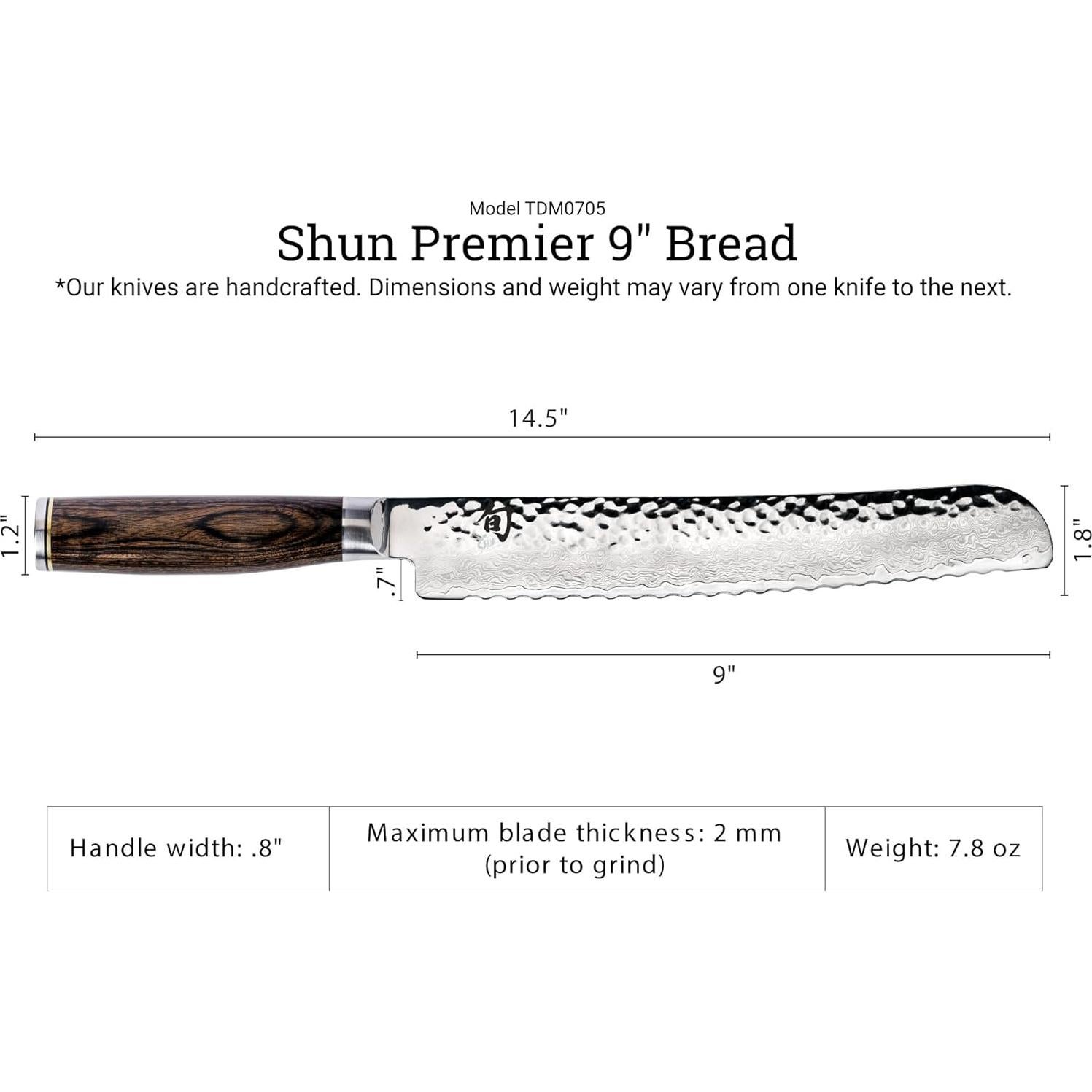 Cuchillo de Pan Shun Premier 22.86 cm Serrado Acero Inoxidable