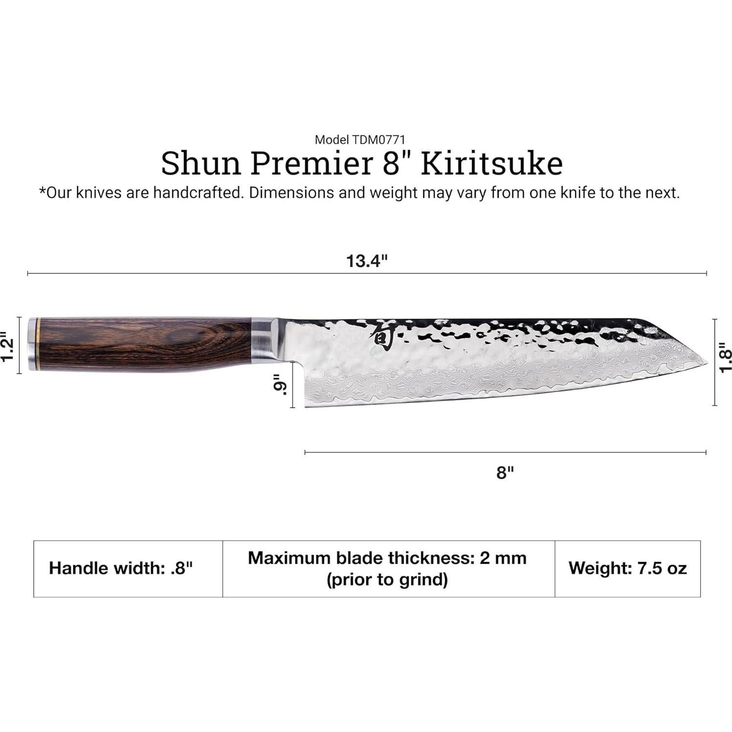 Cuchillo Kiritsuke Shun Premier 20.32 cm Acero Damasco