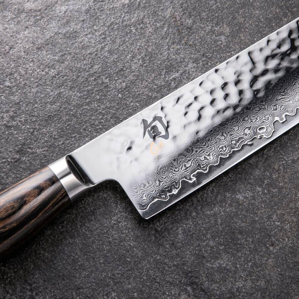 Cuchillo Nakiri Shun Premier 14 cm Acero Damasco Pakkawood