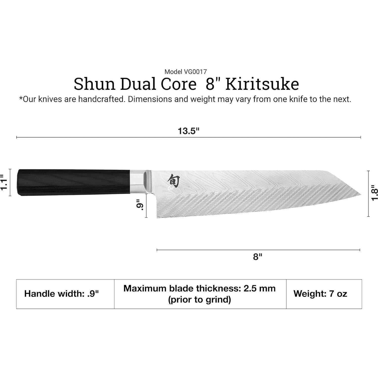 Cuchillo Kiritsuke Shun Dual Core 20.32 cm Acero Inoxidable