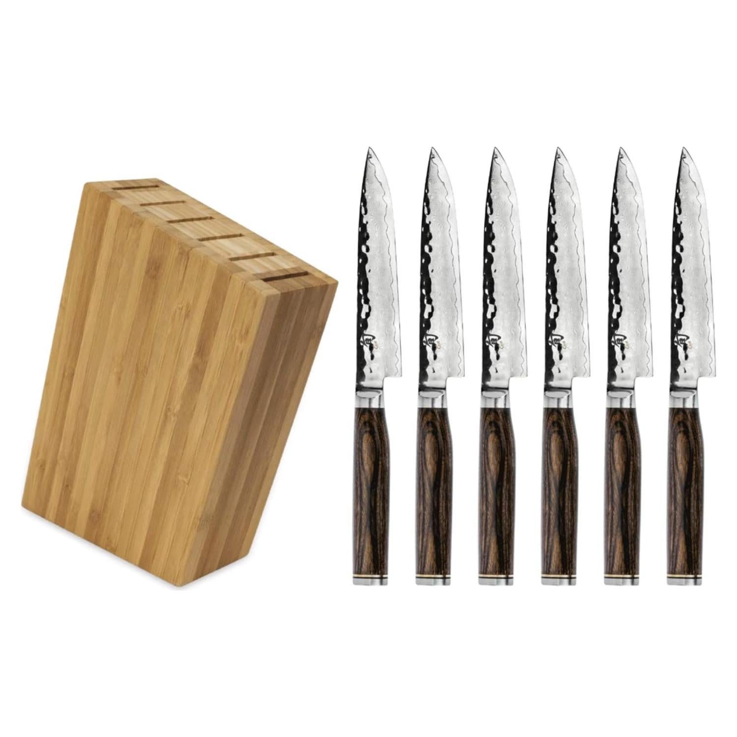 Conjunto de cuchillos de carne Shun Premier 6 piezas con bloque