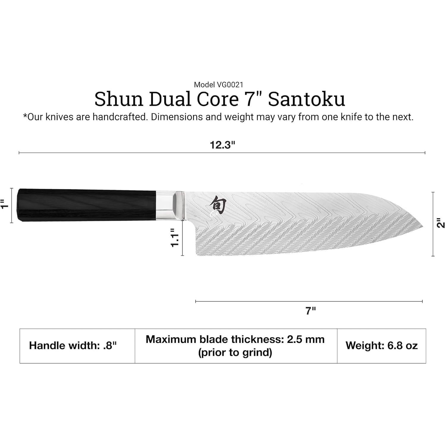 Cuchillo Santoku Shun Dual Core 17.78 cm Acero Inoxidable