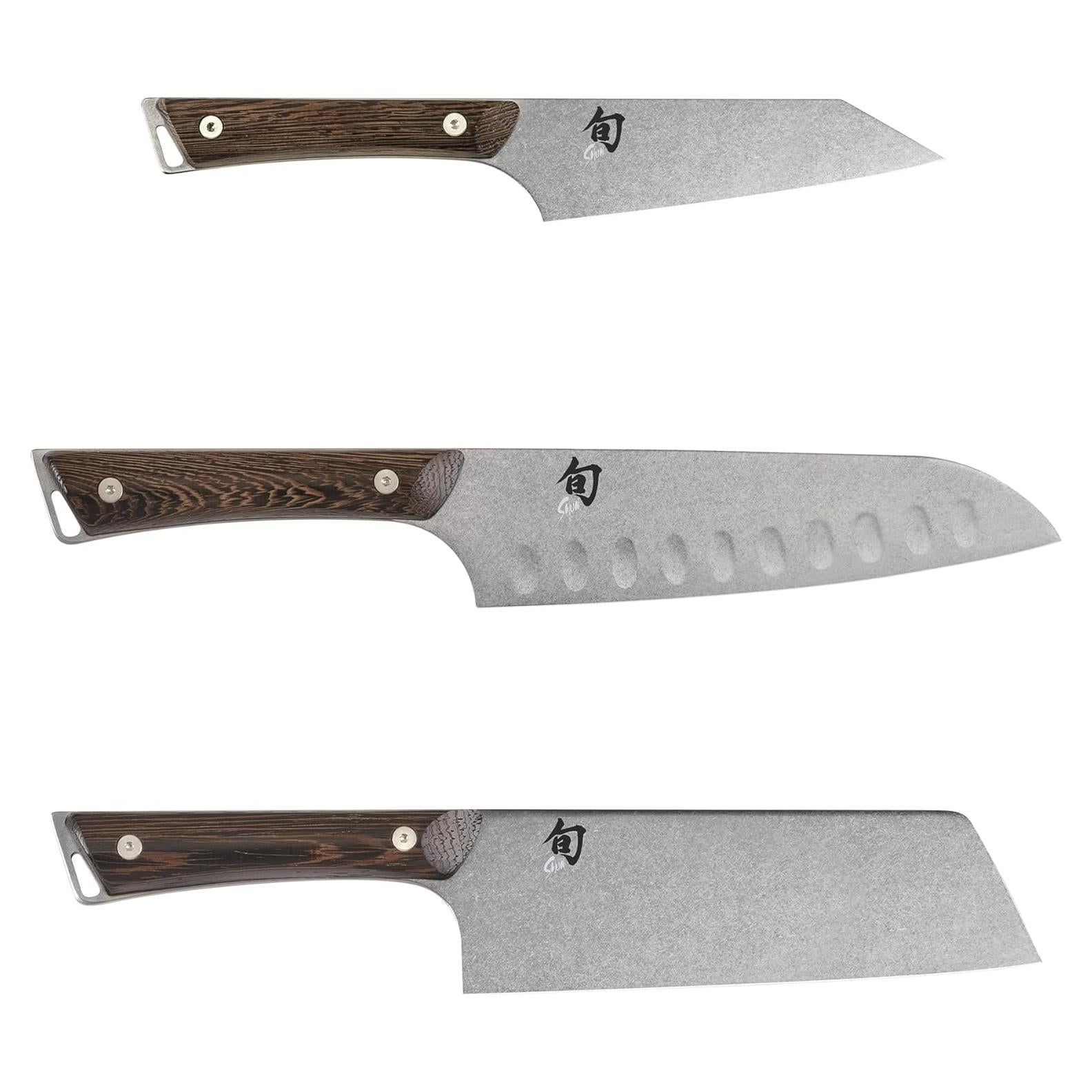 Conjunto de cuchillos Shun Kanso 3 piezas - Santoku 17.8 cm