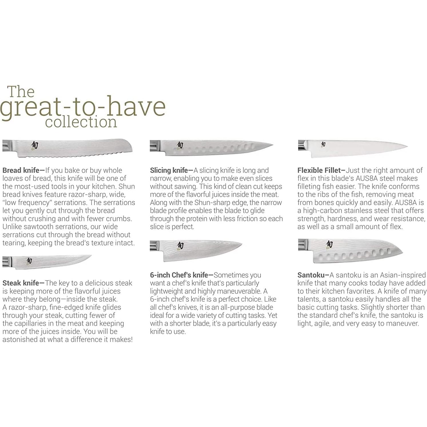 Conjunto de cuchillos de cocina Shun Premier 3 piezas