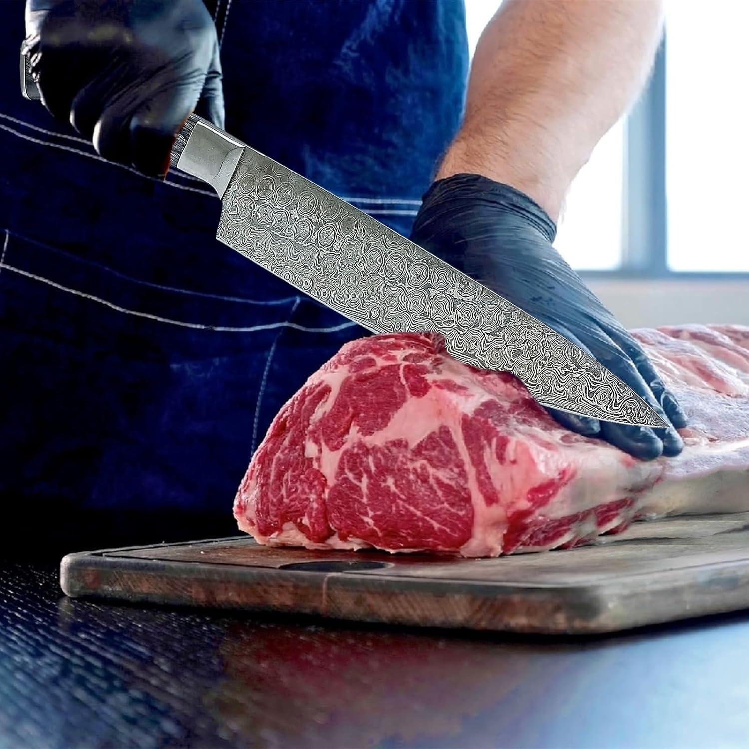 Cuchillo de Chef 20.32 cm Damasco Genérico con Mango Pakka