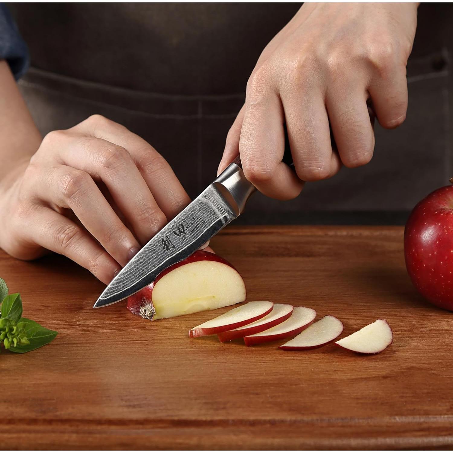 Cuchillo de Oficina Wakoli EDIB 3.2" Damasco VG10 Pakkawood