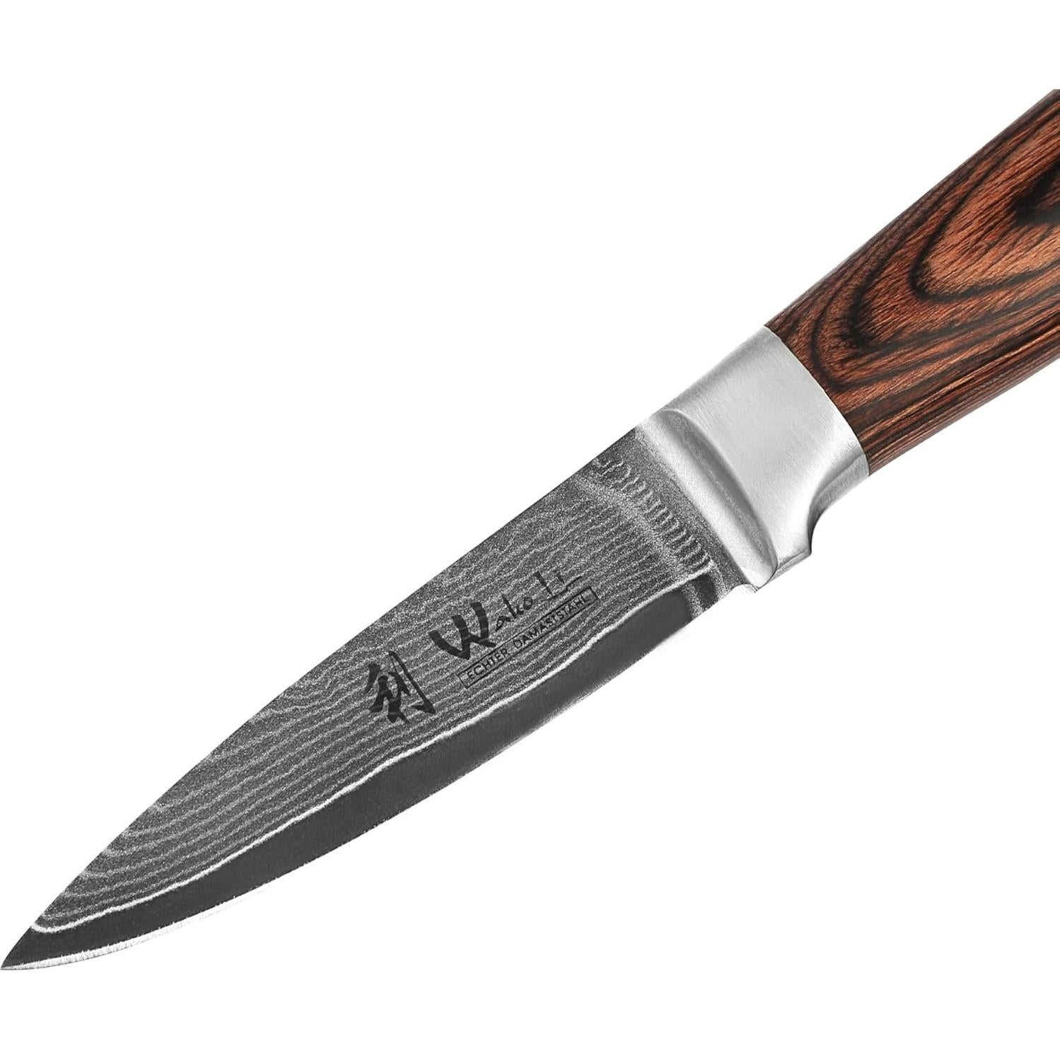 Cuchillo de Oficina Wakoli EDIB 3.2" Damasco VG10 Pakkawood