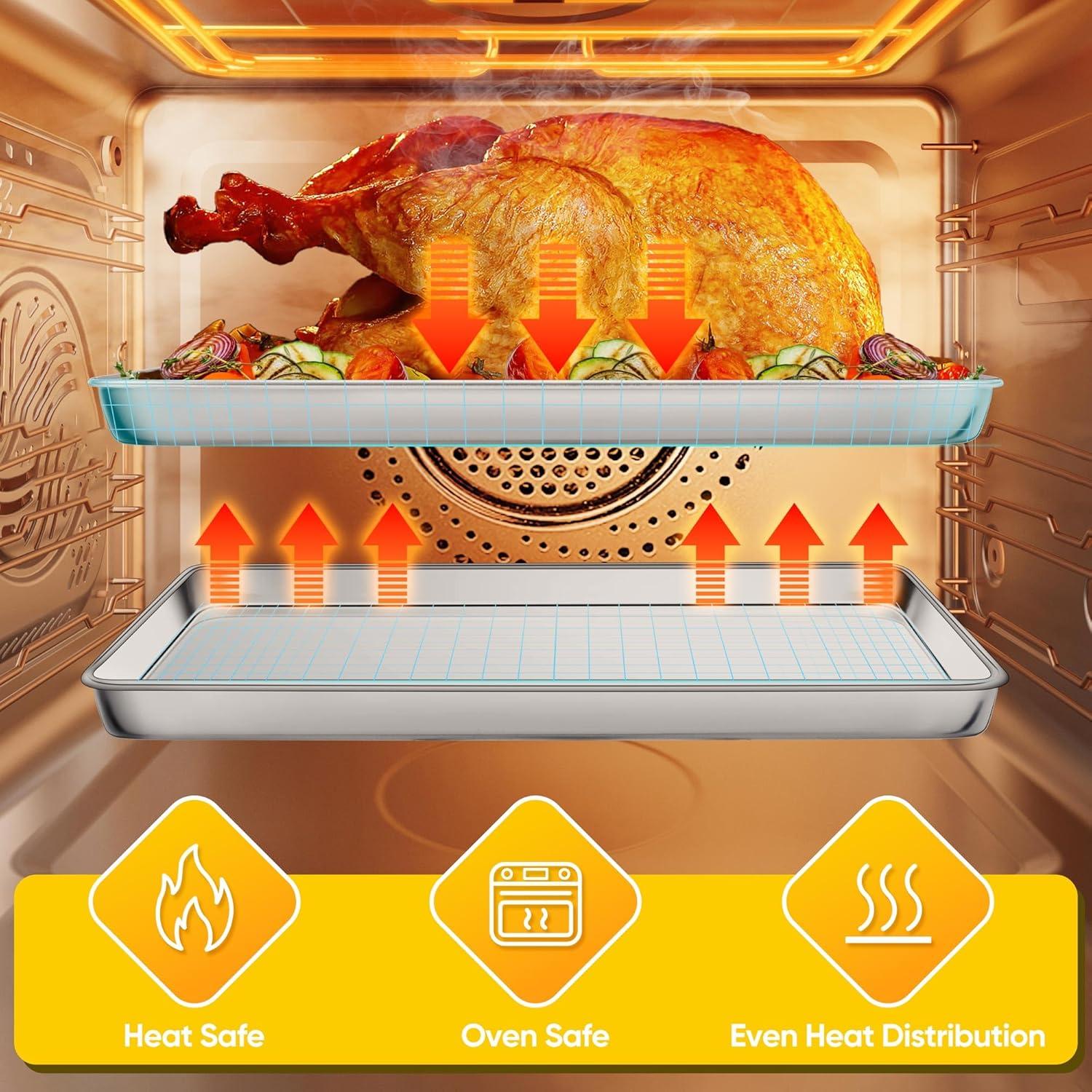 Bandeja para Hornear Homikit 40.6x30.5 cm Acero Inoxidable