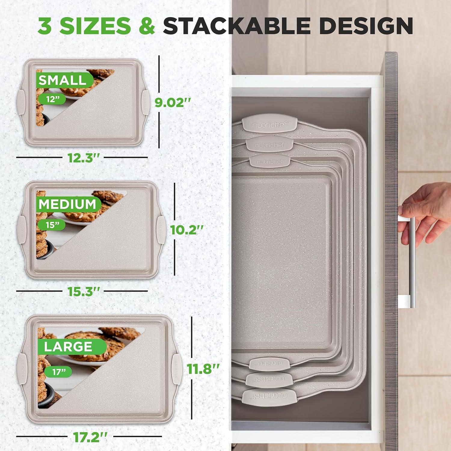 Set de 3 Bandejas para Galletas Antiadherentes NutriChef