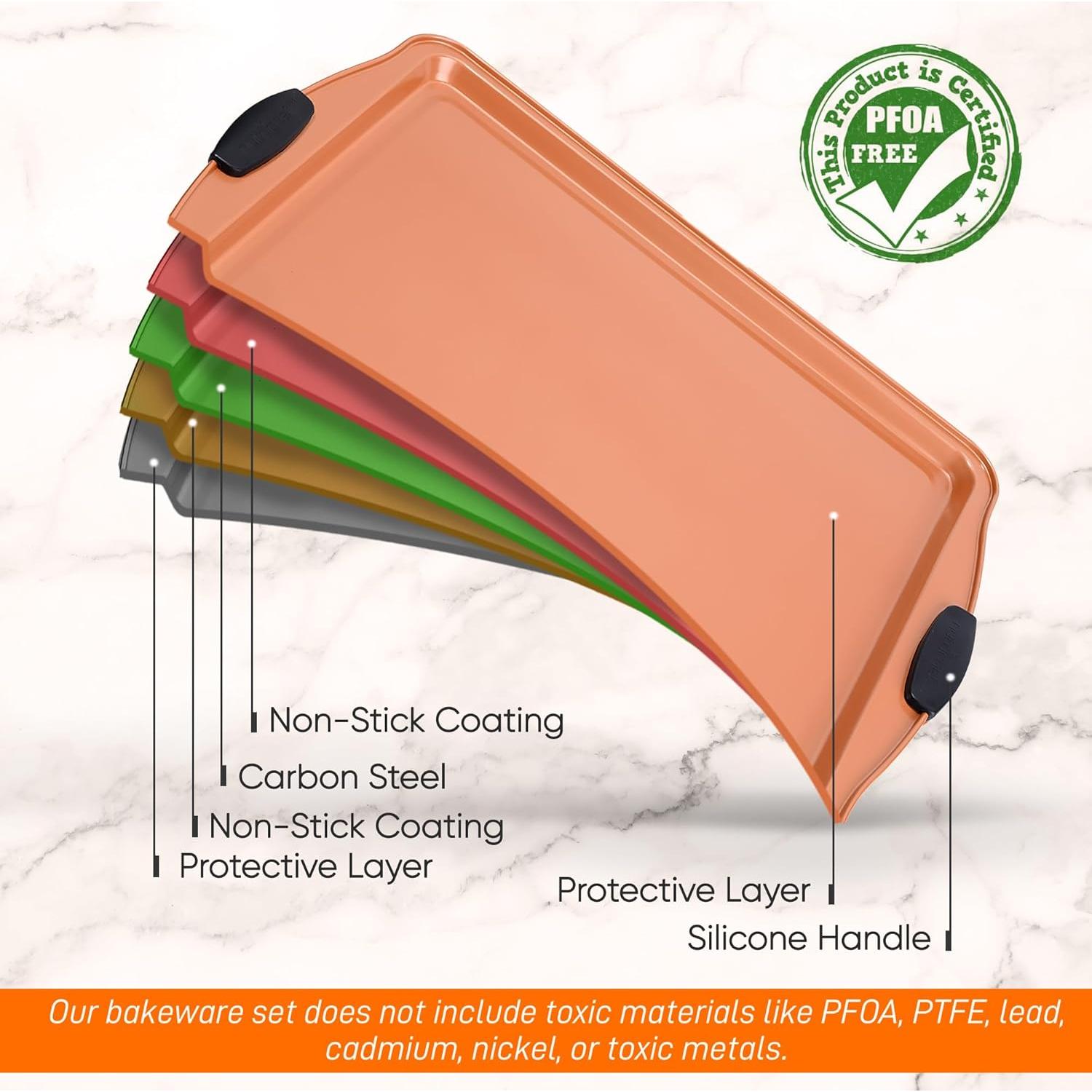 Bandeja para Galletas Antiadherente NutriChef 34x24cm Cobre