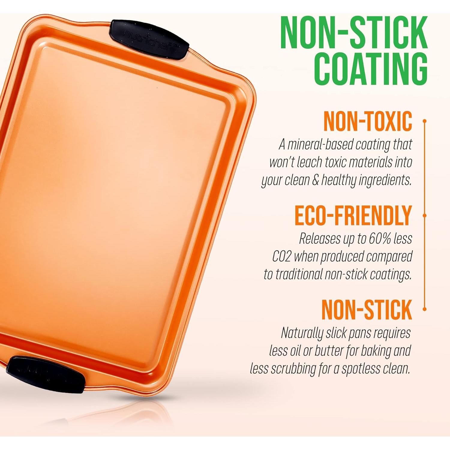 Bandeja para Galletas Antiadherente NutriChef 34x24cm Cobre