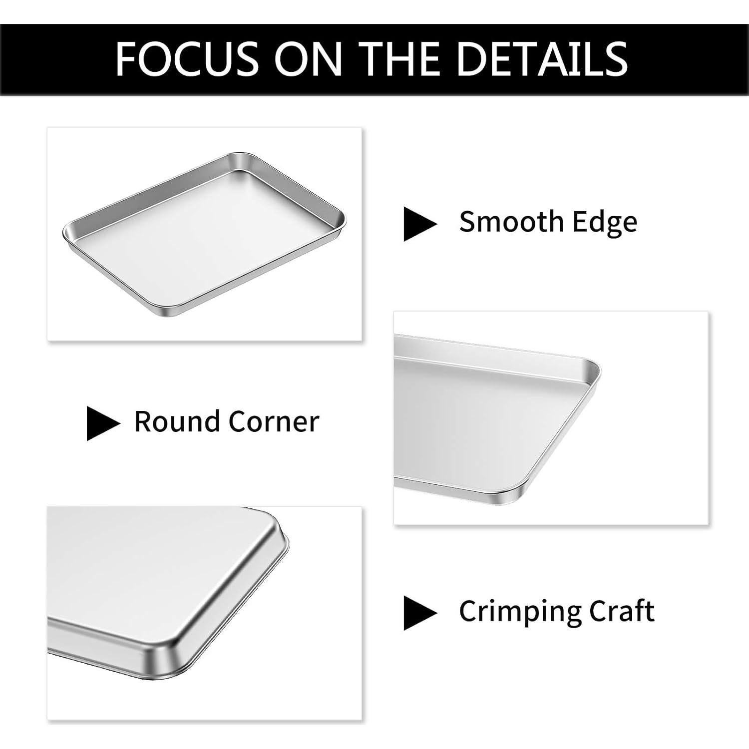 Juego de 5 bandejas para hornear Bastwe 44.5x33cm acero inoxidable