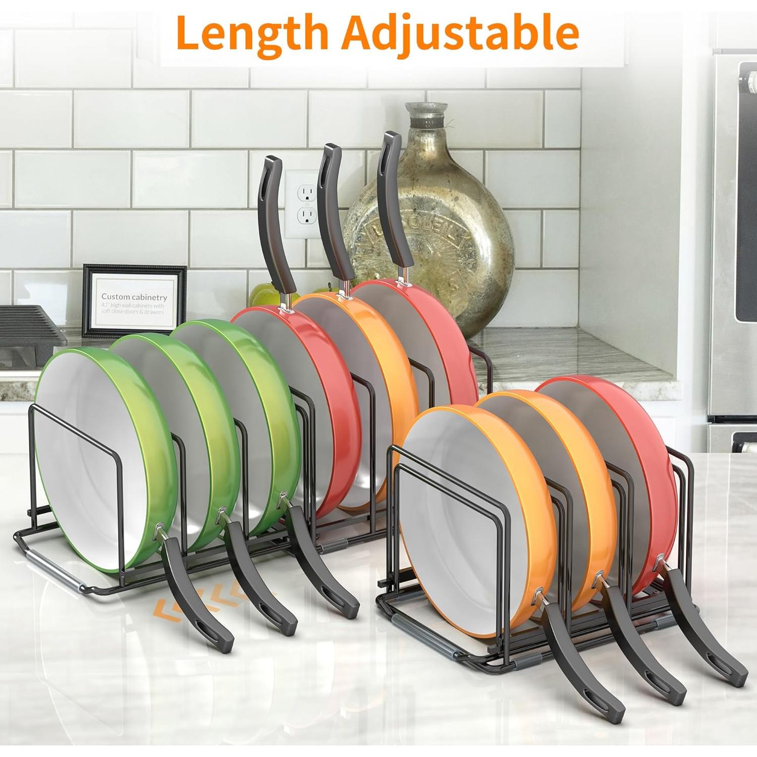 Organizador de Sartenes Ajustable VAEKUCEAN 6 Ranuras Antideslizante