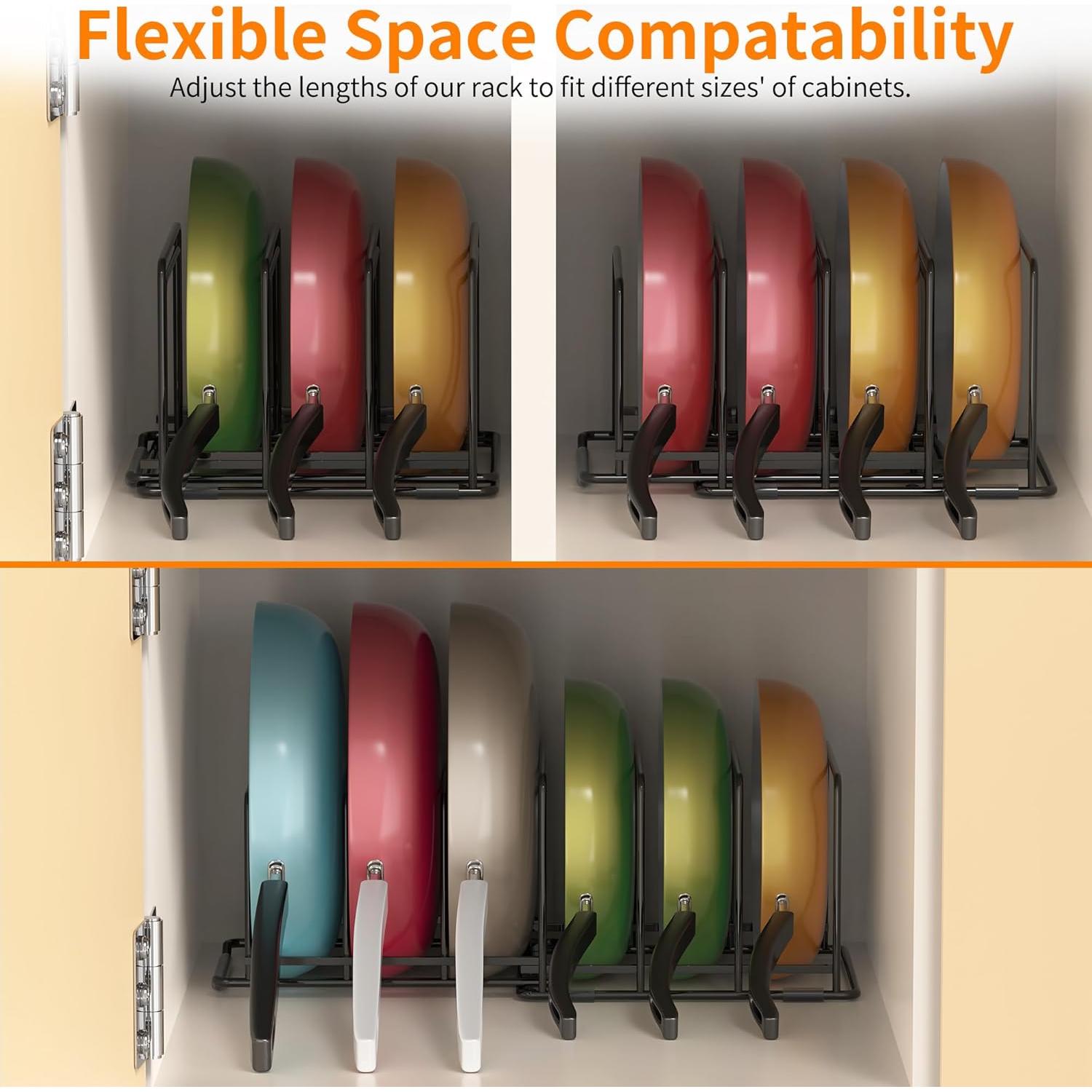 Organizador de Sartenes Ajustable VAEKUCEAN 6 Ranuras Antideslizante