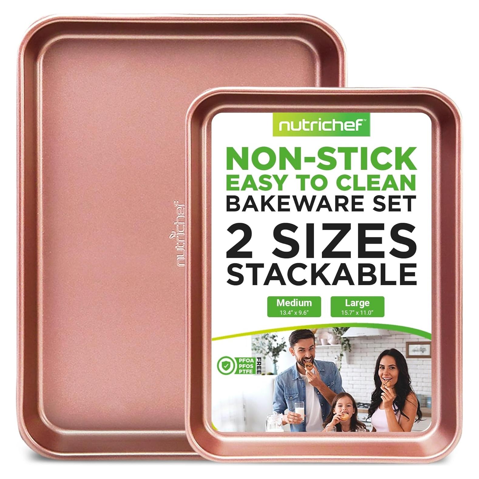 Juego de Bandejas para Hornear NutriChef 2 Piezas Antiadherentes