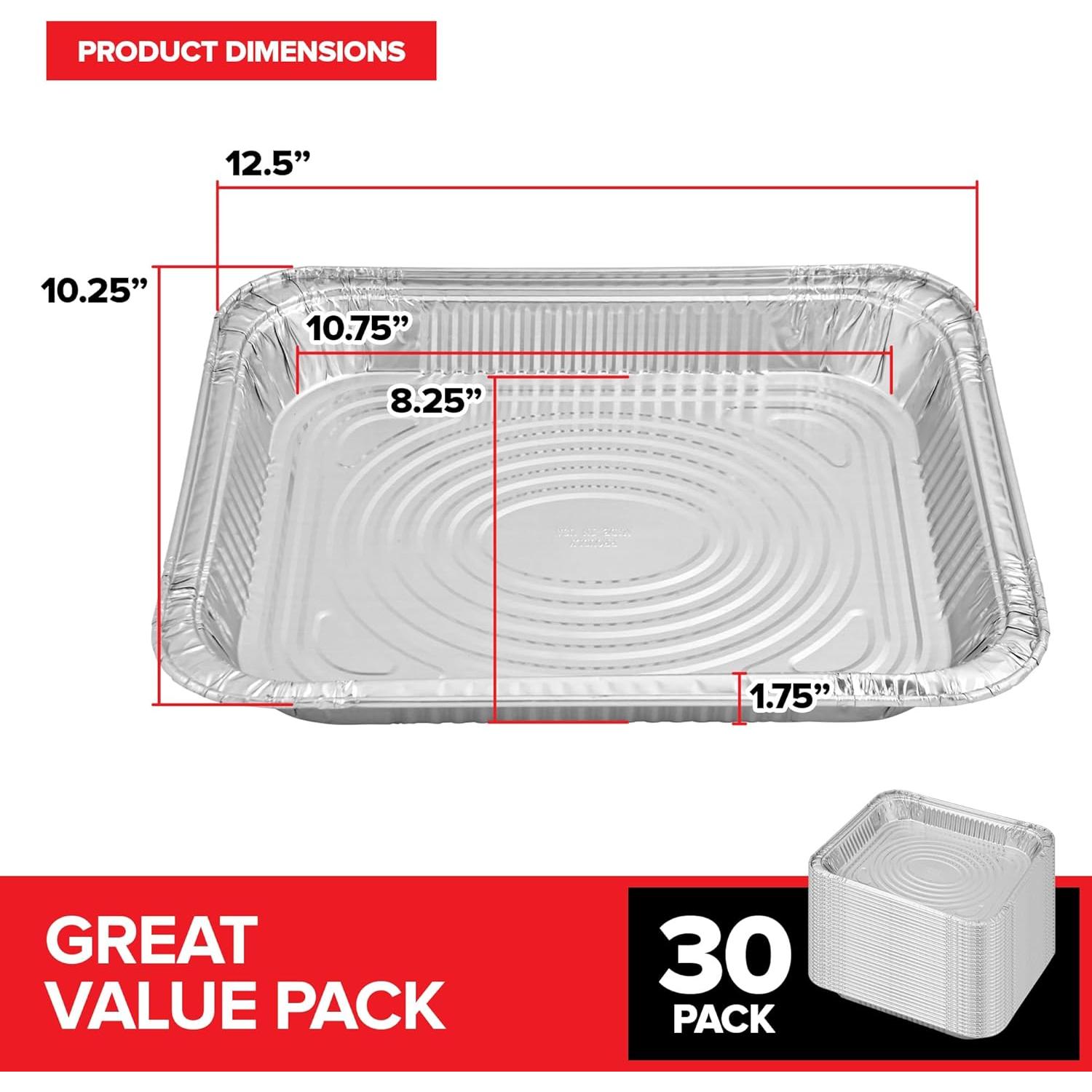 30 Bandejas de Aluminio Desechables 9x13 Stock Your Home