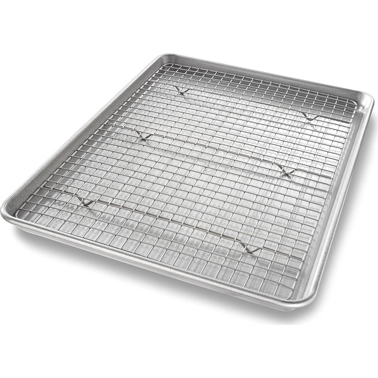 Juego de bandejas para hornear USA Pan 1/4 y 1/2 hoja con rejilla