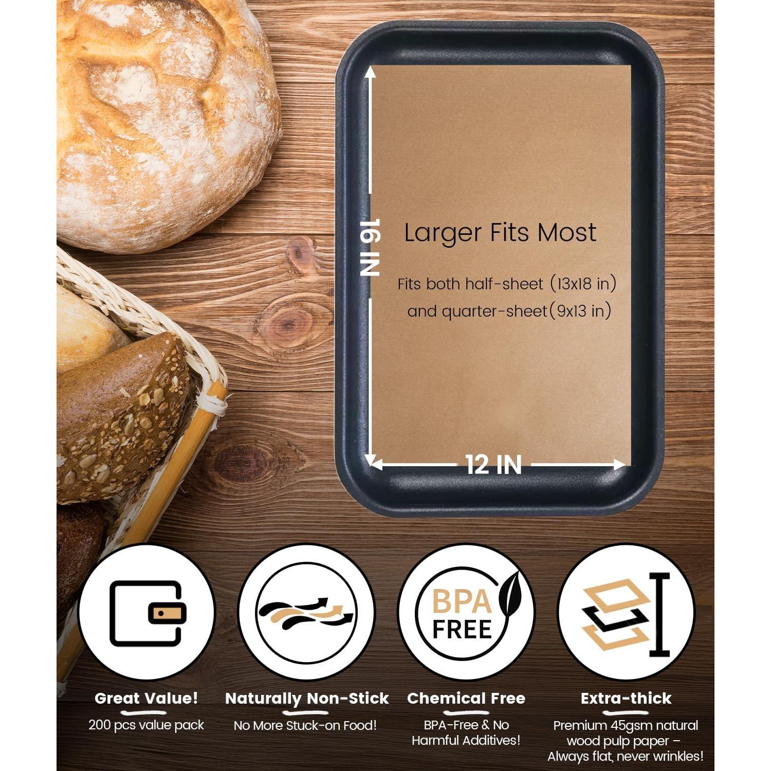 200 Hojas de Papel Pergamino AMFOCUS 30.48x40.64 cm Antiadherente