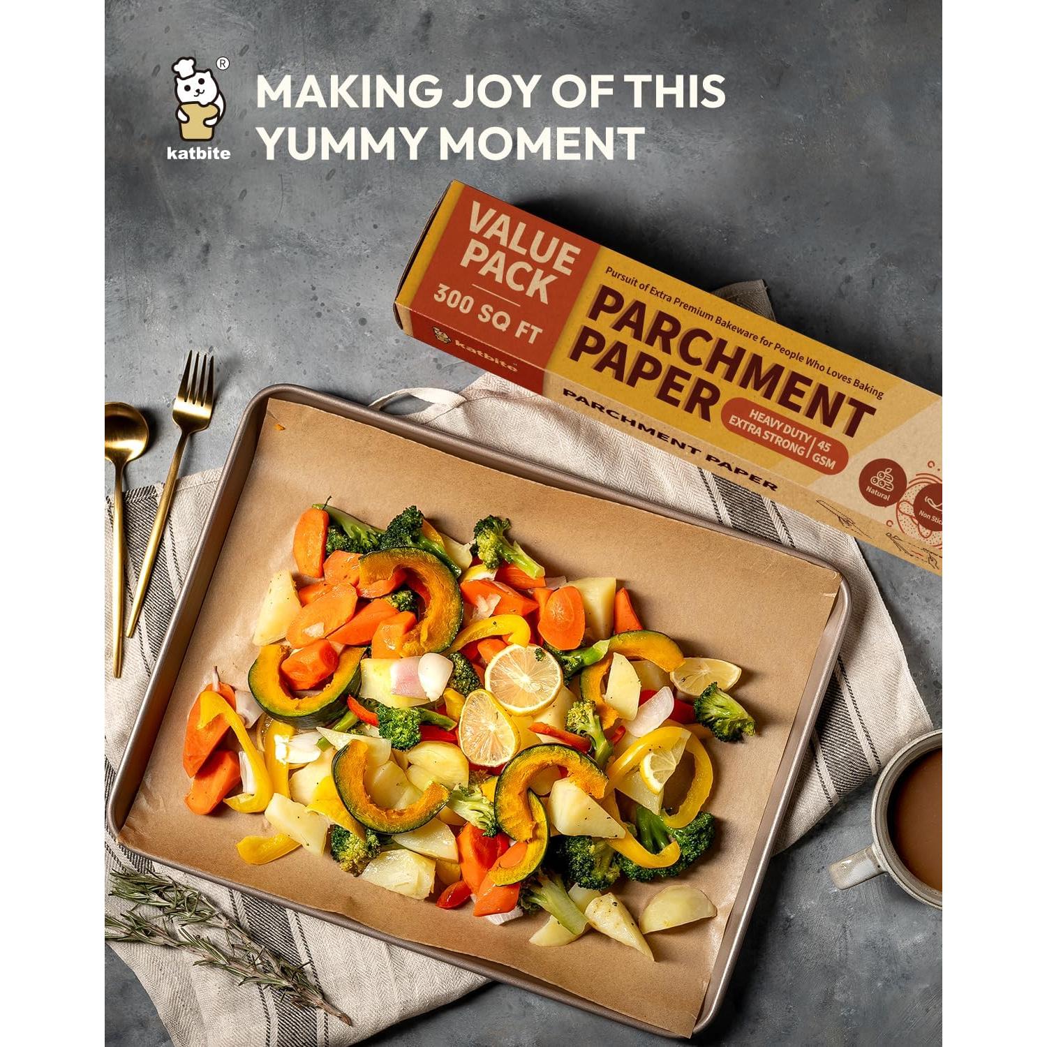 Papel Pergamino Antiadherente Katbite 38cm x 73.7m con Cortador