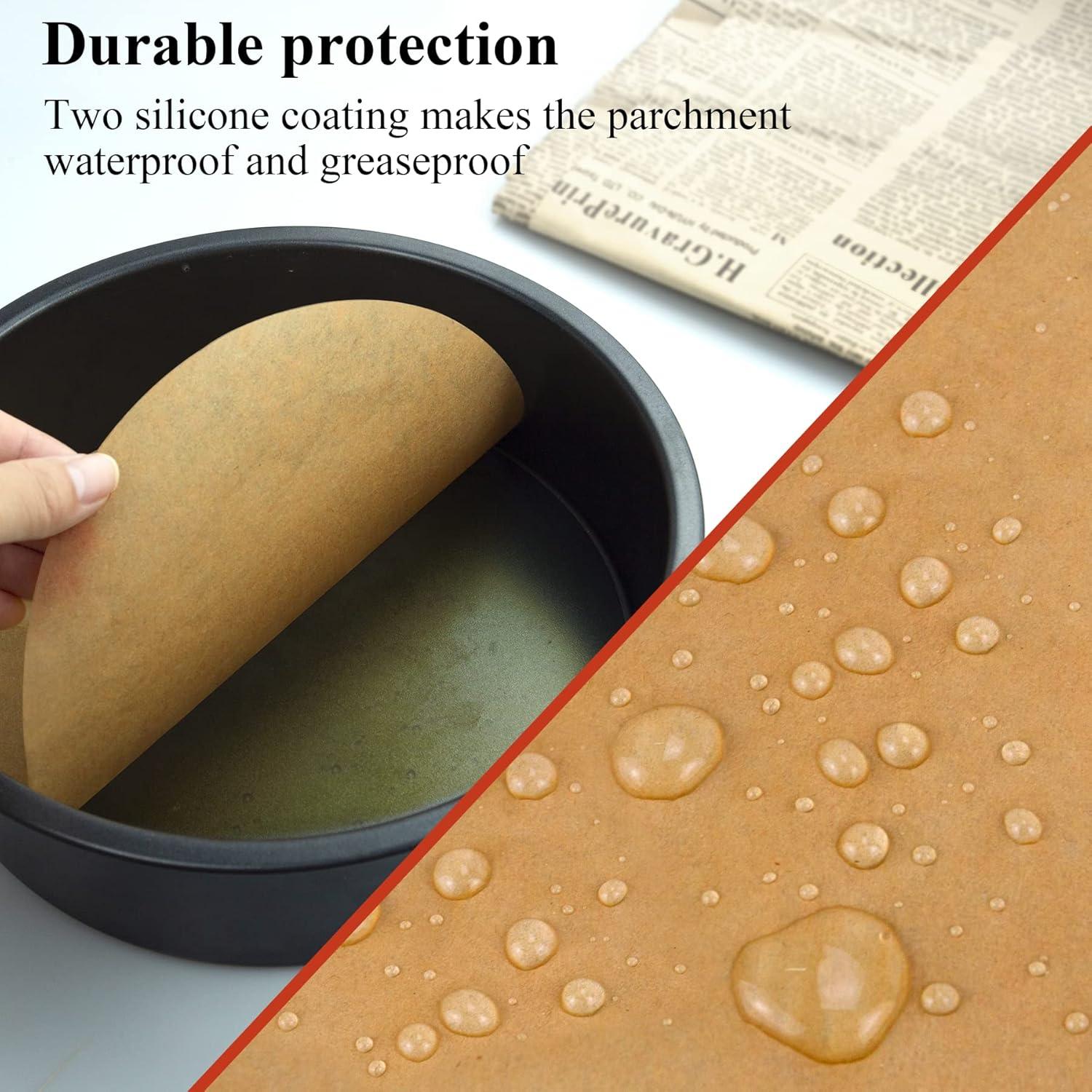 Papel de Parchment Redondo DISSKNIC 9 Pulgadas 100 PCS