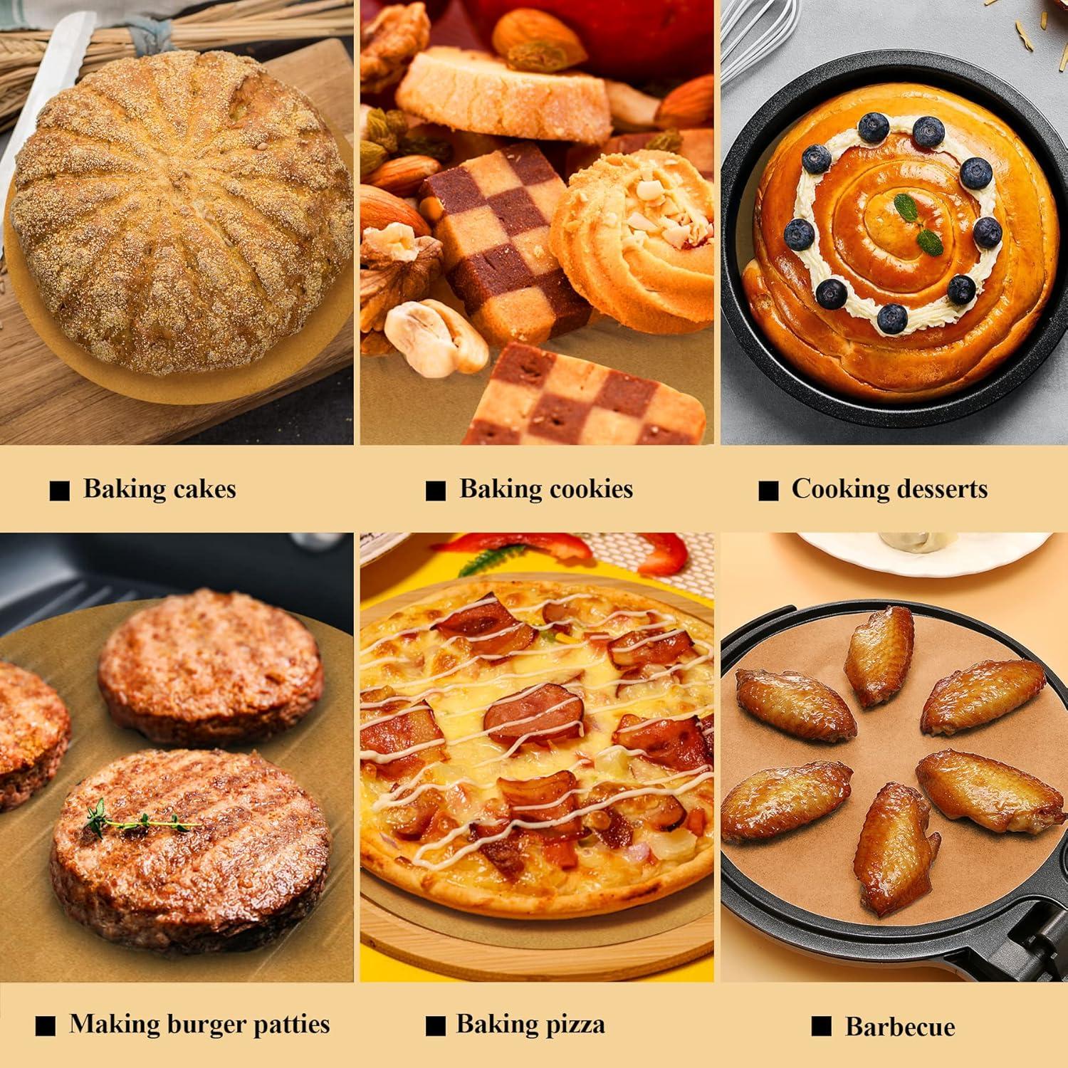 Papel de Parchment Redondo DISSKNIC 9 Pulgadas 100 PCS