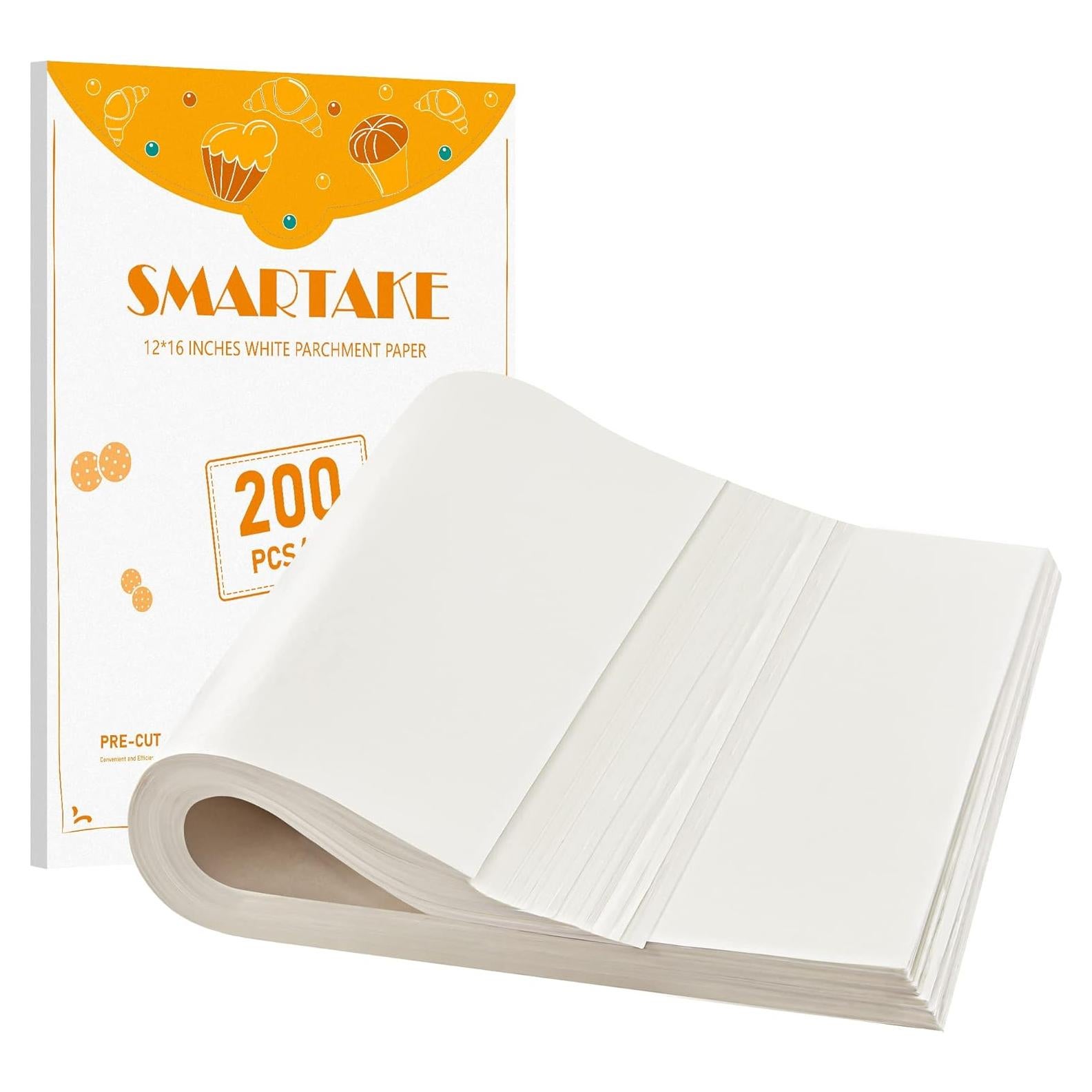 SMARTAKE 200 Hojas de Papel Pergamino 30x40 cm Anti-adherente