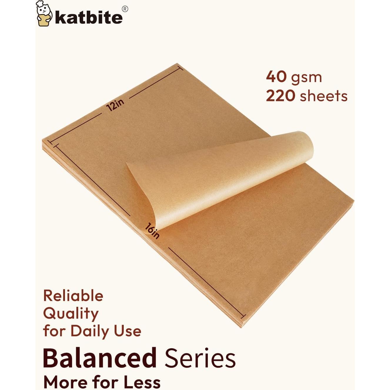 Papel Pergamino Antiadherente Katbite 220 Hojas 30.48x40.64 cm