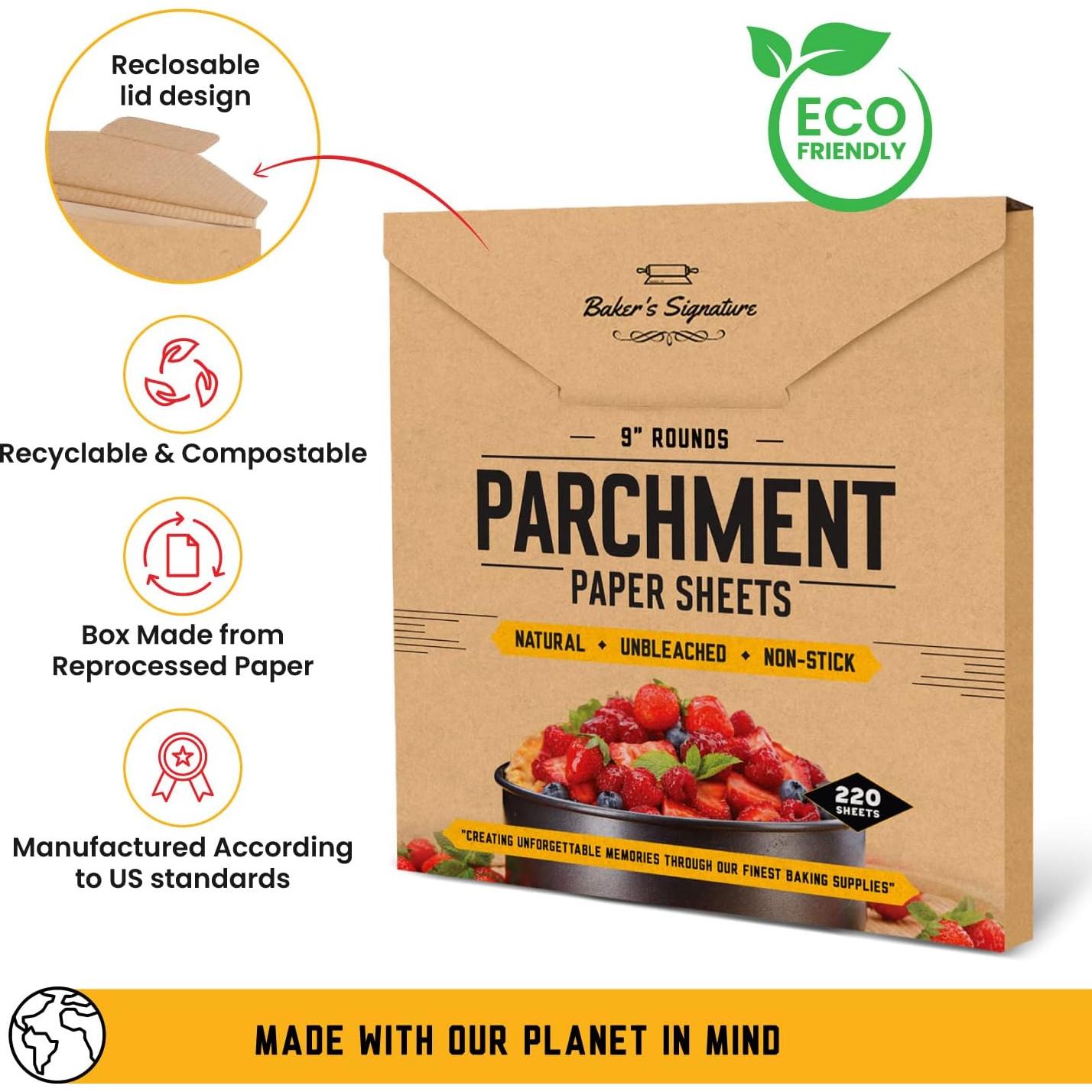 Forros de Papel para Hornear Baker's Signature 9" Redondo - 220 Pzs