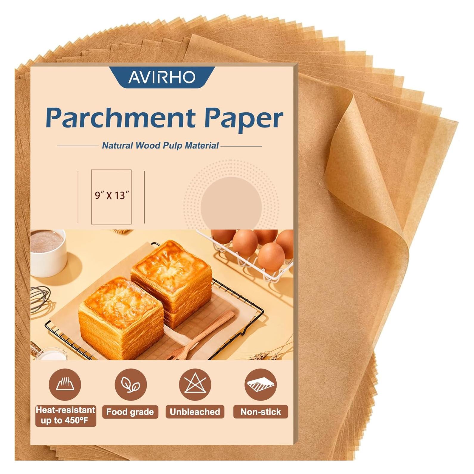 Hojas de papel pergamino Avirho 23x33 cm antiadherente - 70 unidades