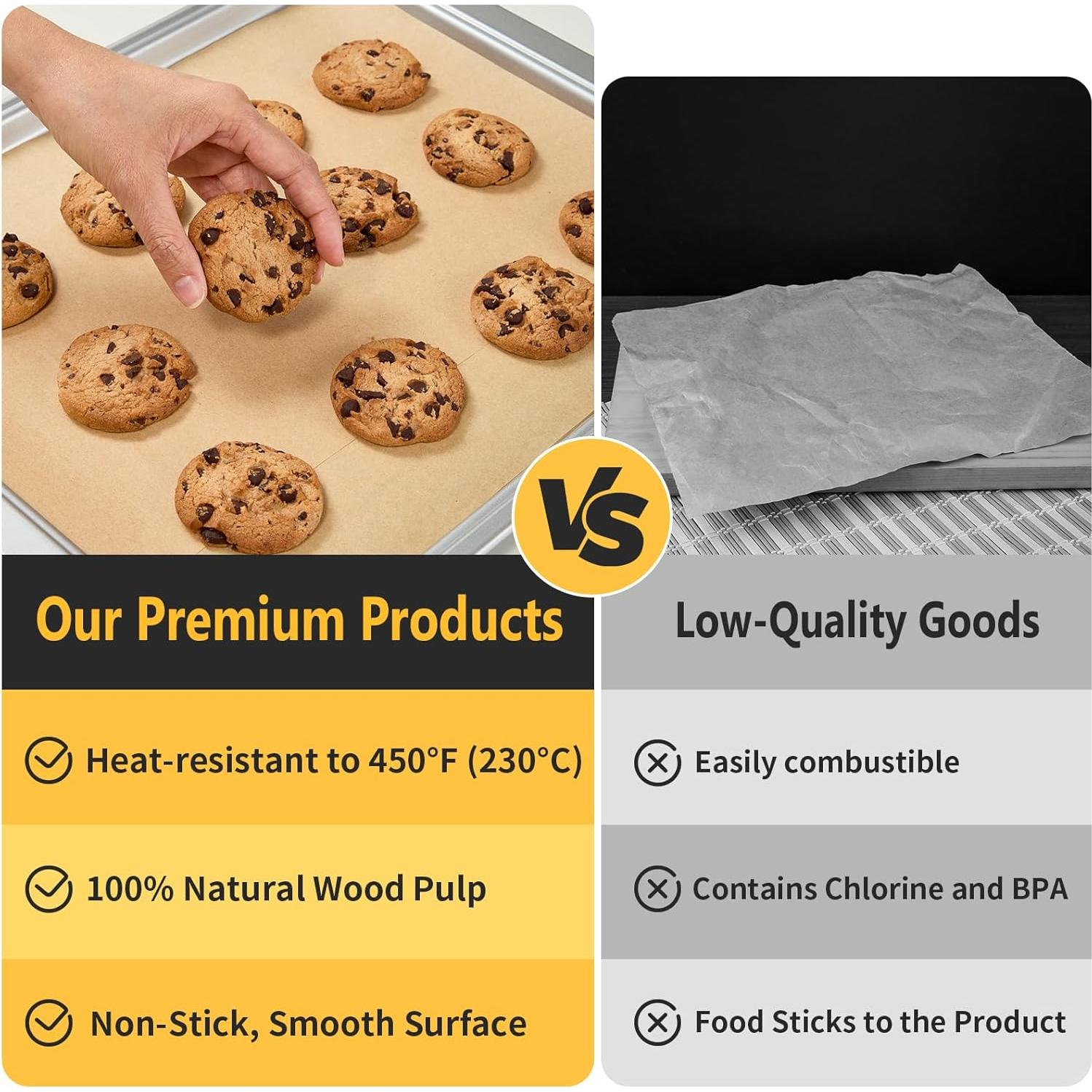 Papel Pergamino Antiadherente 120PCS 22.86x33.02cm para Hornear