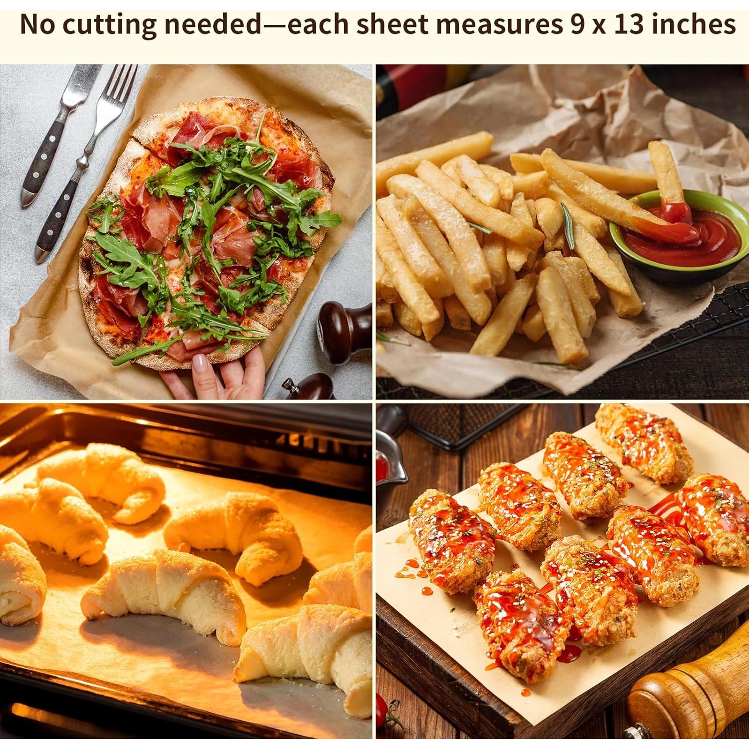 Papel Pergamino Antiadherente 120PCS 22.86x33.02cm para Hornear