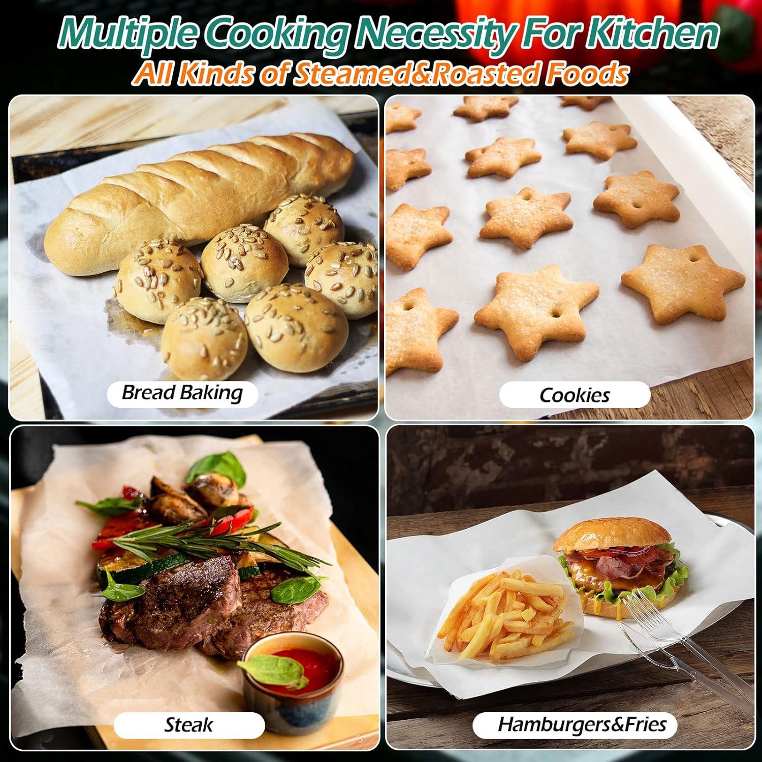 Papel de Hornear Pre-cortado GeeRic 100 Hojas 20x30 cm Antiadherente