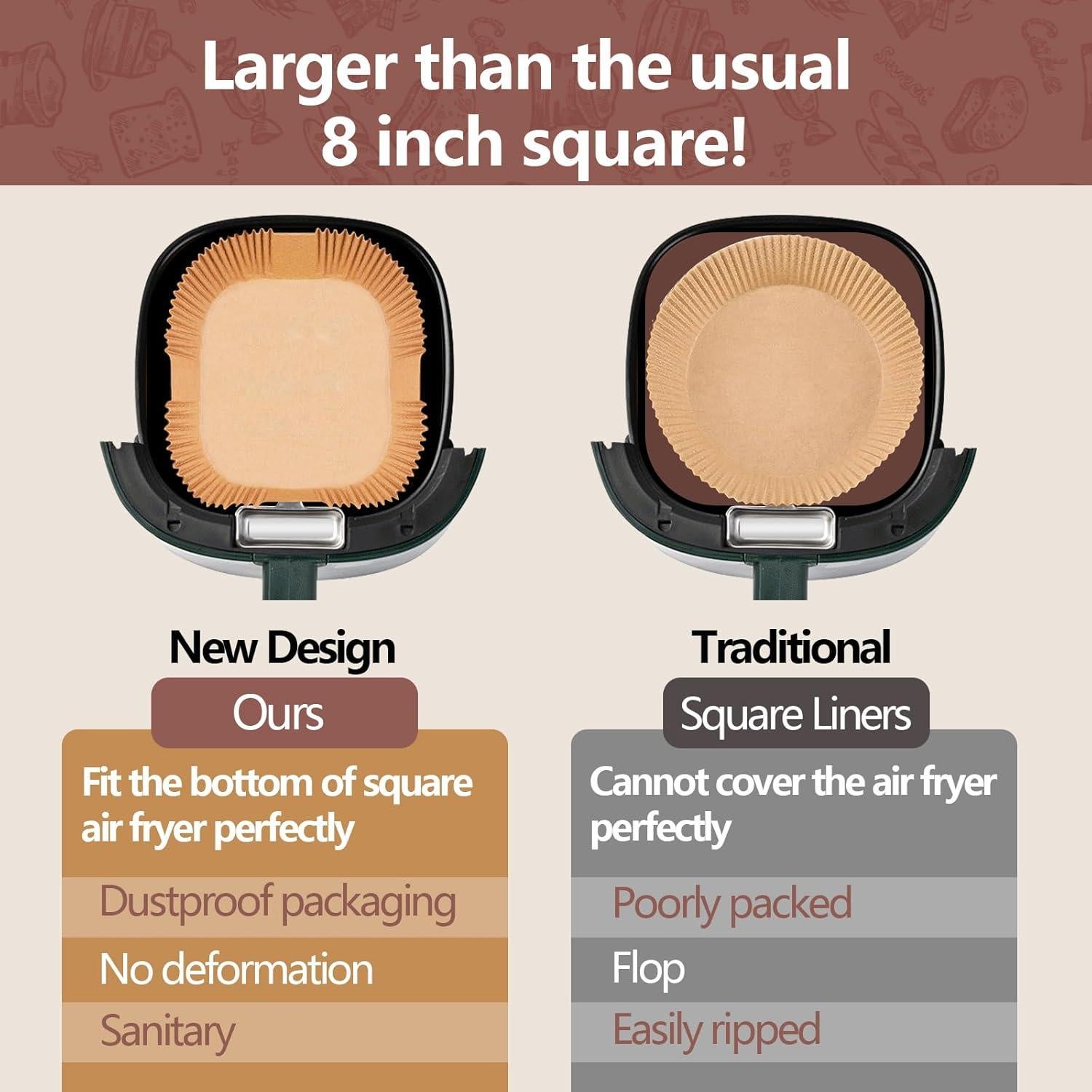 Forros de Papel UBeesize 9 Pulgadas Antiadherentes - 200 Hojas