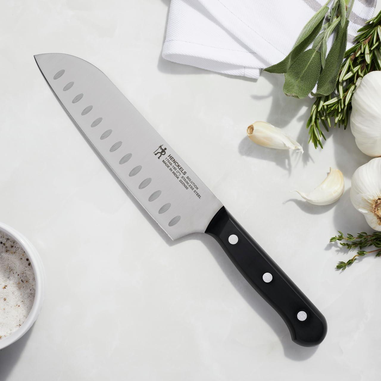 Cuchillo Santoku HENCKELS 17.78 cm Biselado Hueco Acero Inoxidable