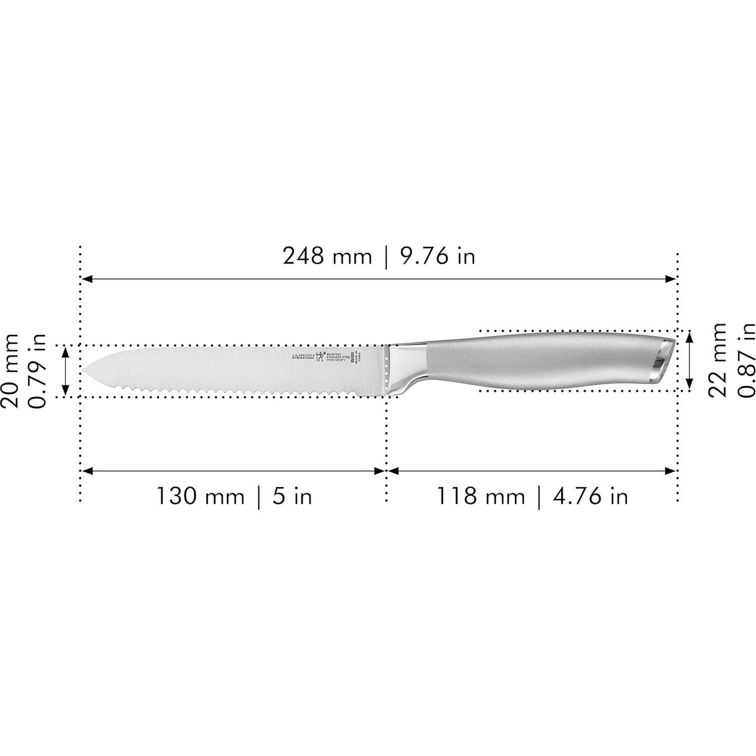 Cuchillo Utilitario Serrado ZWILLING 12.7 cm Acero Inoxidable