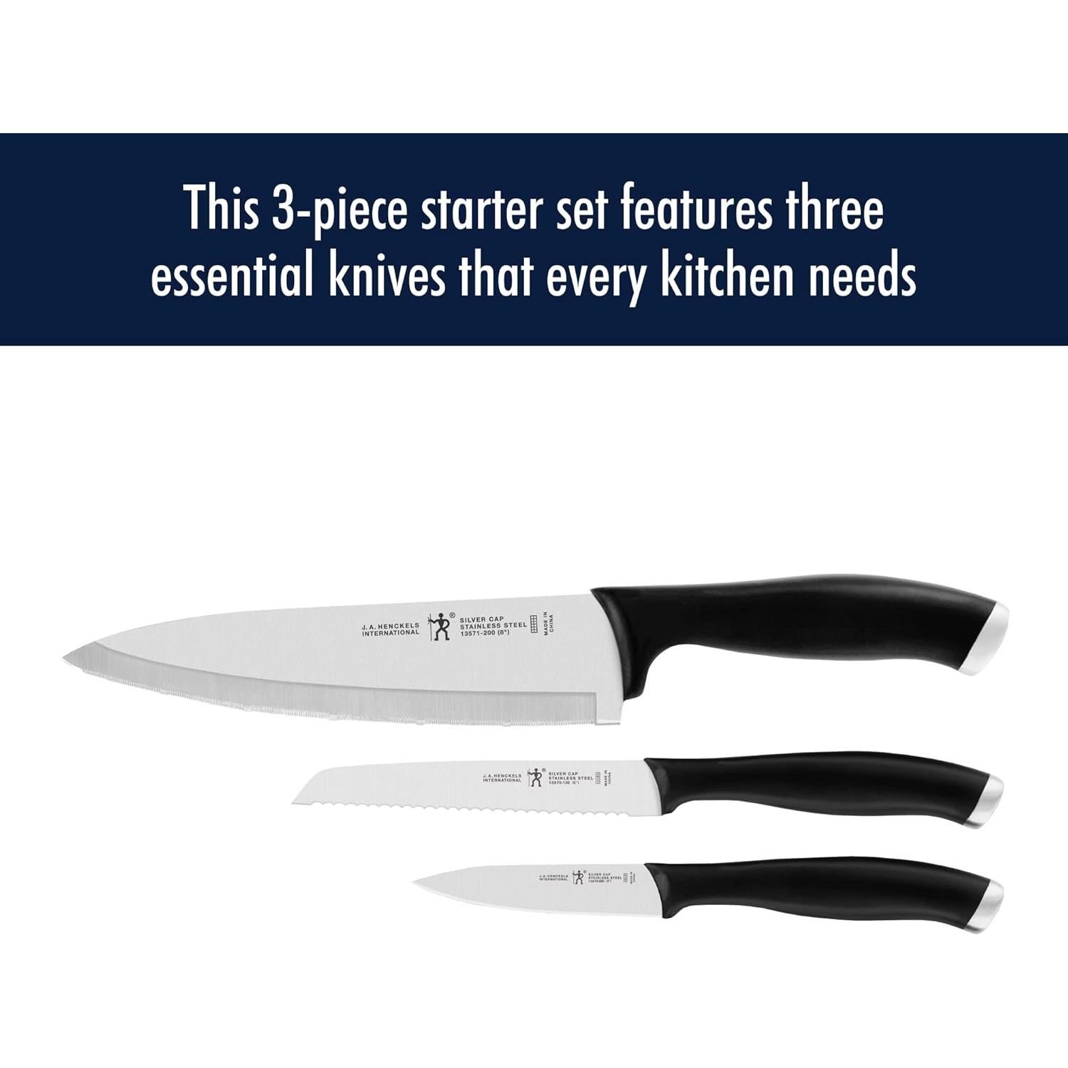 Juego de cuchillos de cocina HENCKELS Silvercap 3 piezas