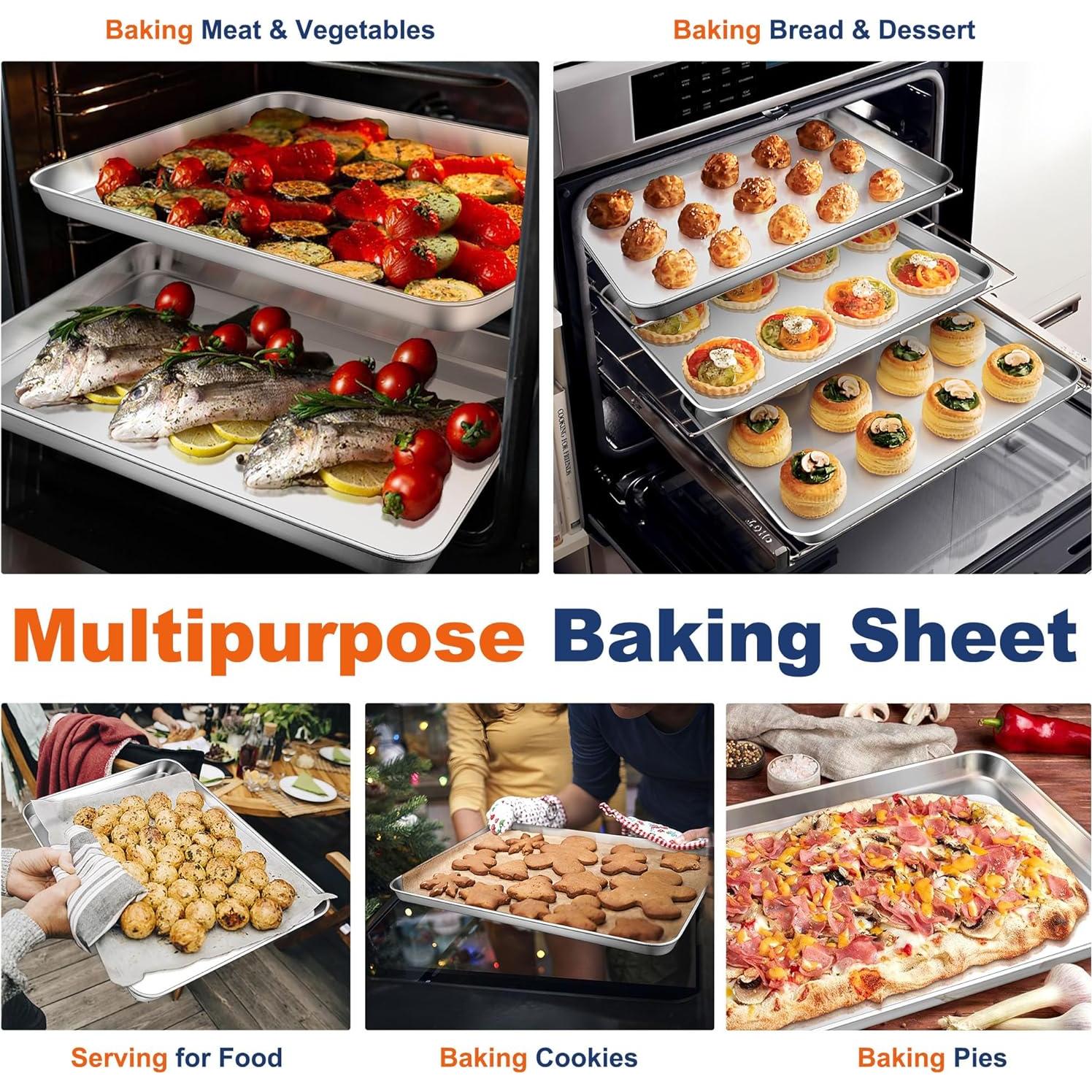 Bandeja para Hornear Galletas P&P CHEF 40.6x30.5cm Acero Inoxidable