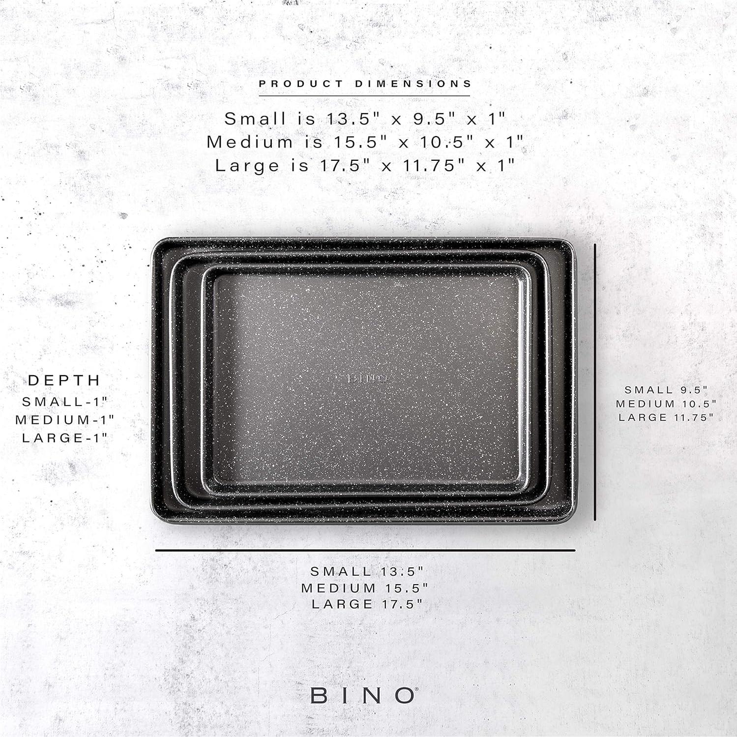 Juego de bandejas para hornear BINO 3 piezas antiadherente