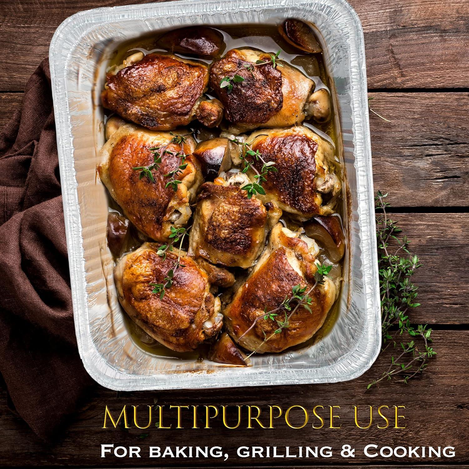 Bandejas de Aluminio Desechables EHOMEA2Z 30 Paquete 22.86x33.02 cm