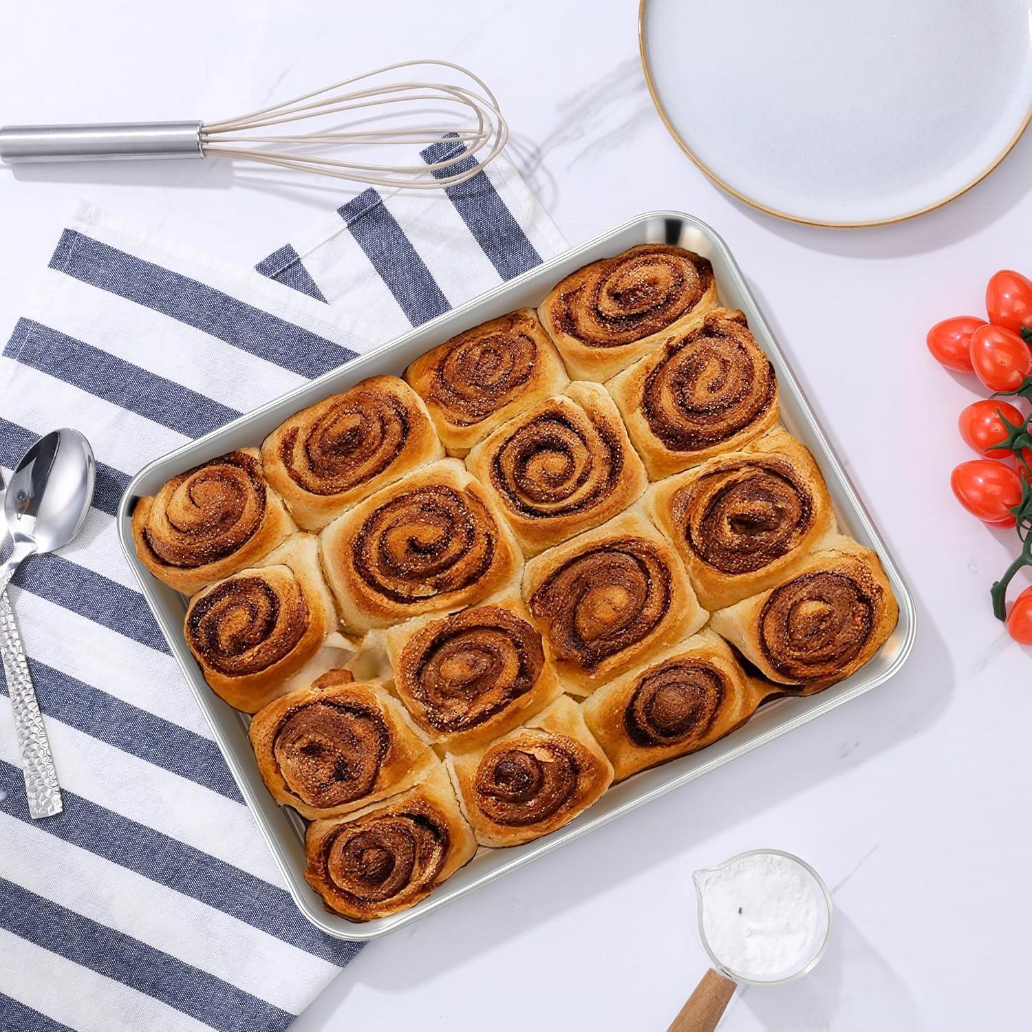 Juego de bandejas para hornear Herogo, 2 piezas de acero inoxidable