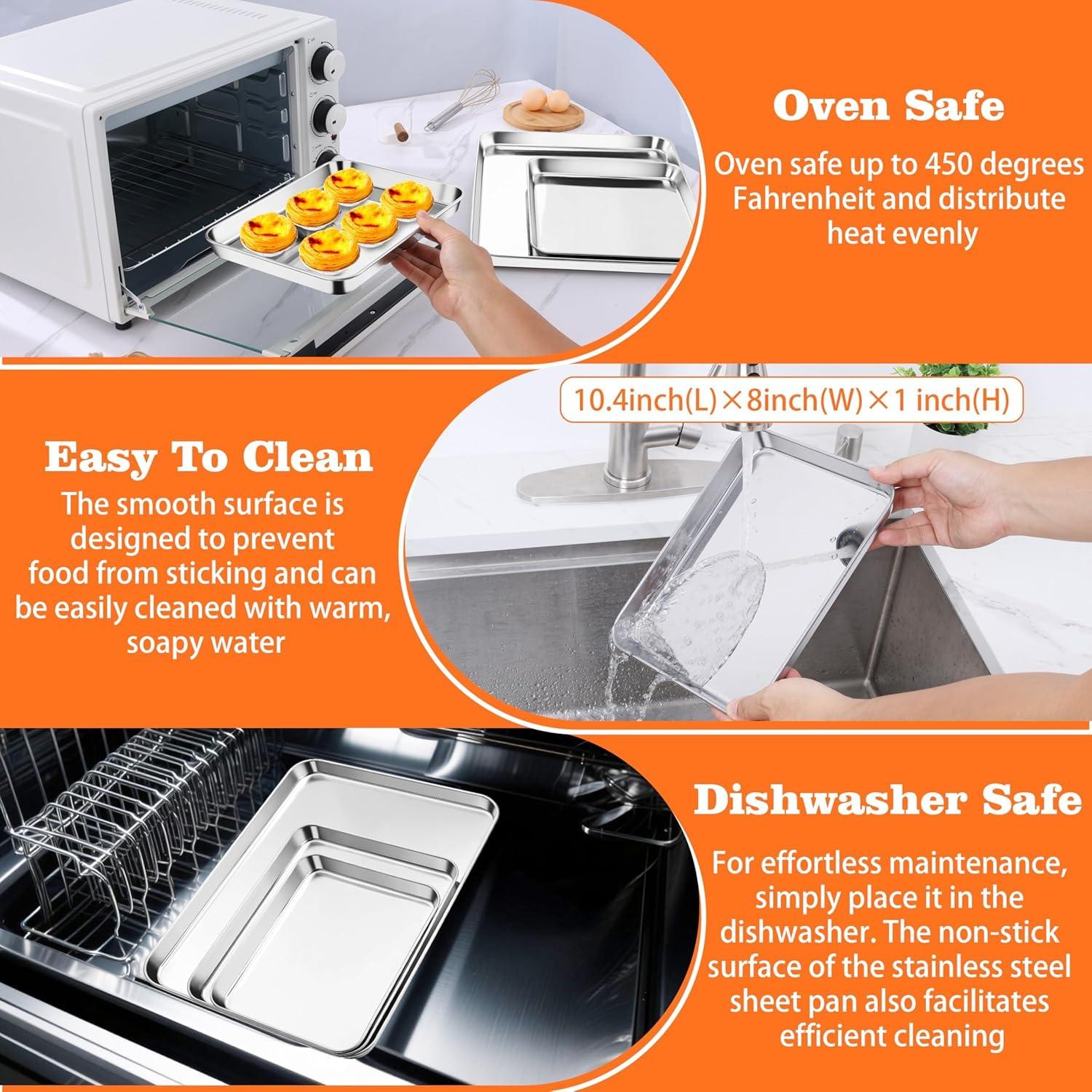 Juego de bandejas para hornear Herogo, 2 piezas de acero inoxidable