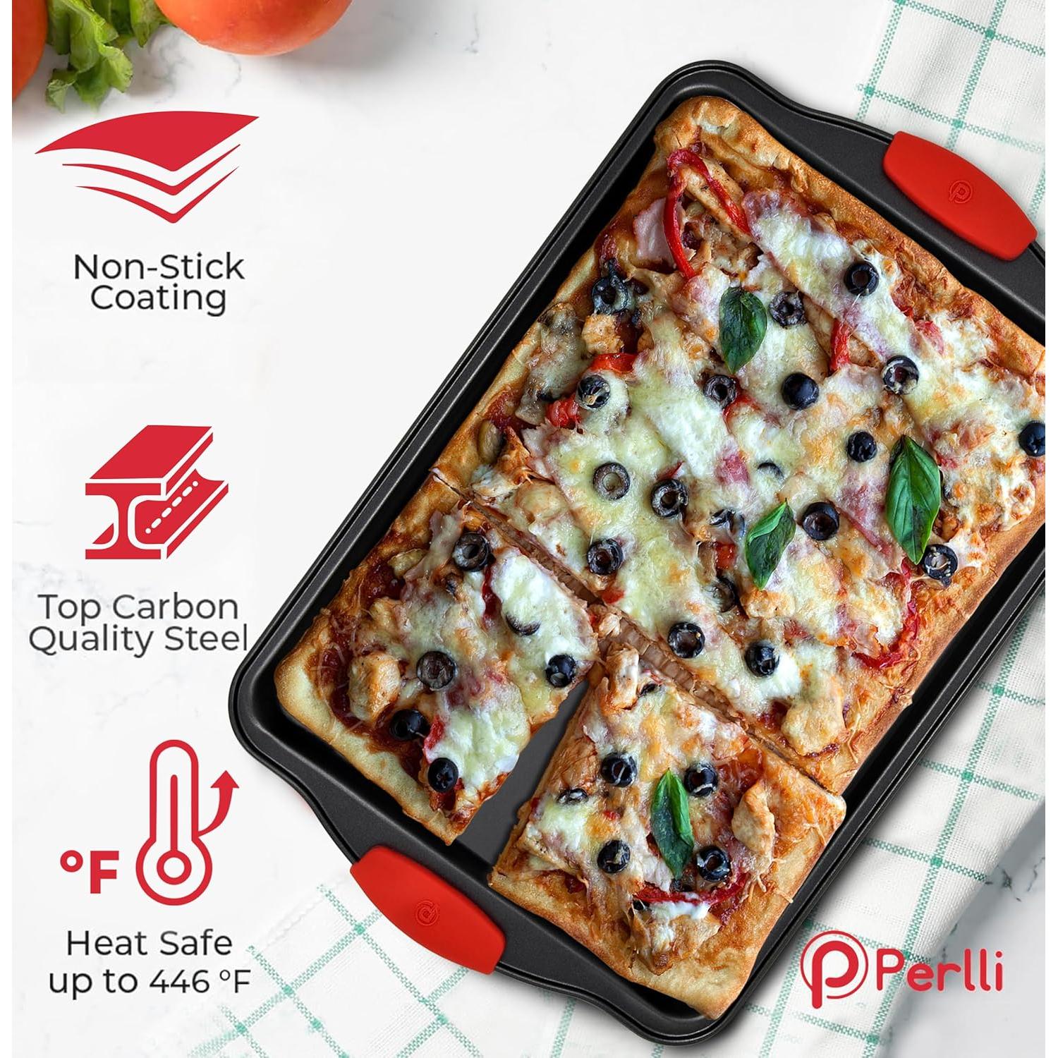 Juego de bandejas para hornear PERLLI 3 piezas acero al carbono