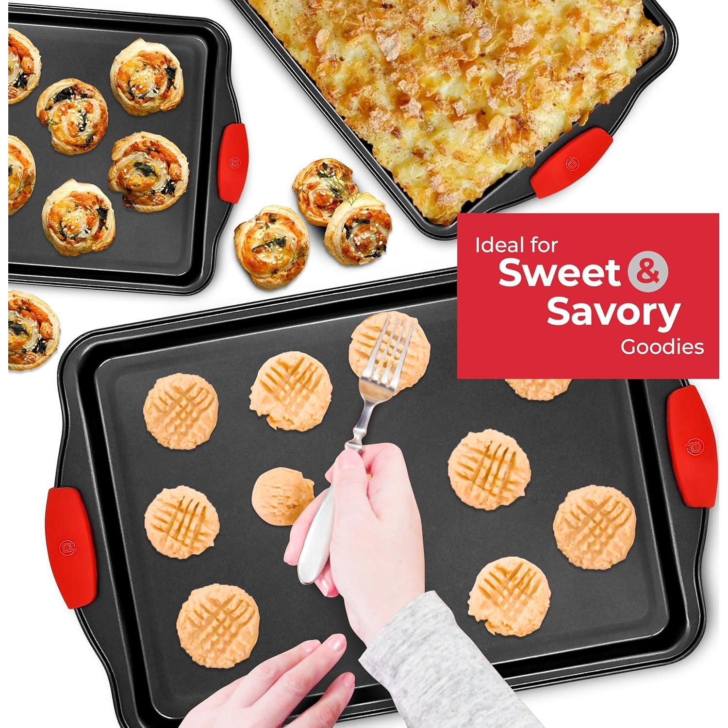 Juego de bandejas para hornear PERLLI 3 piezas acero al carbono