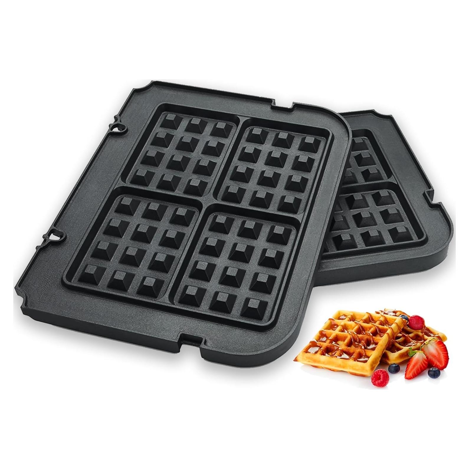 Placas de Waffle FOCOllK para Cuisinart Griddler - 4 Rebanadas