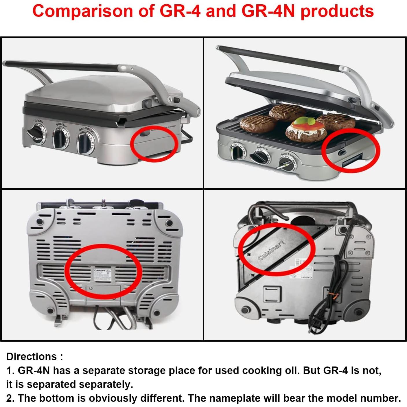 Placas de Waffle FOCOllK para Cuisinart Griddler - 4 Rebanadas