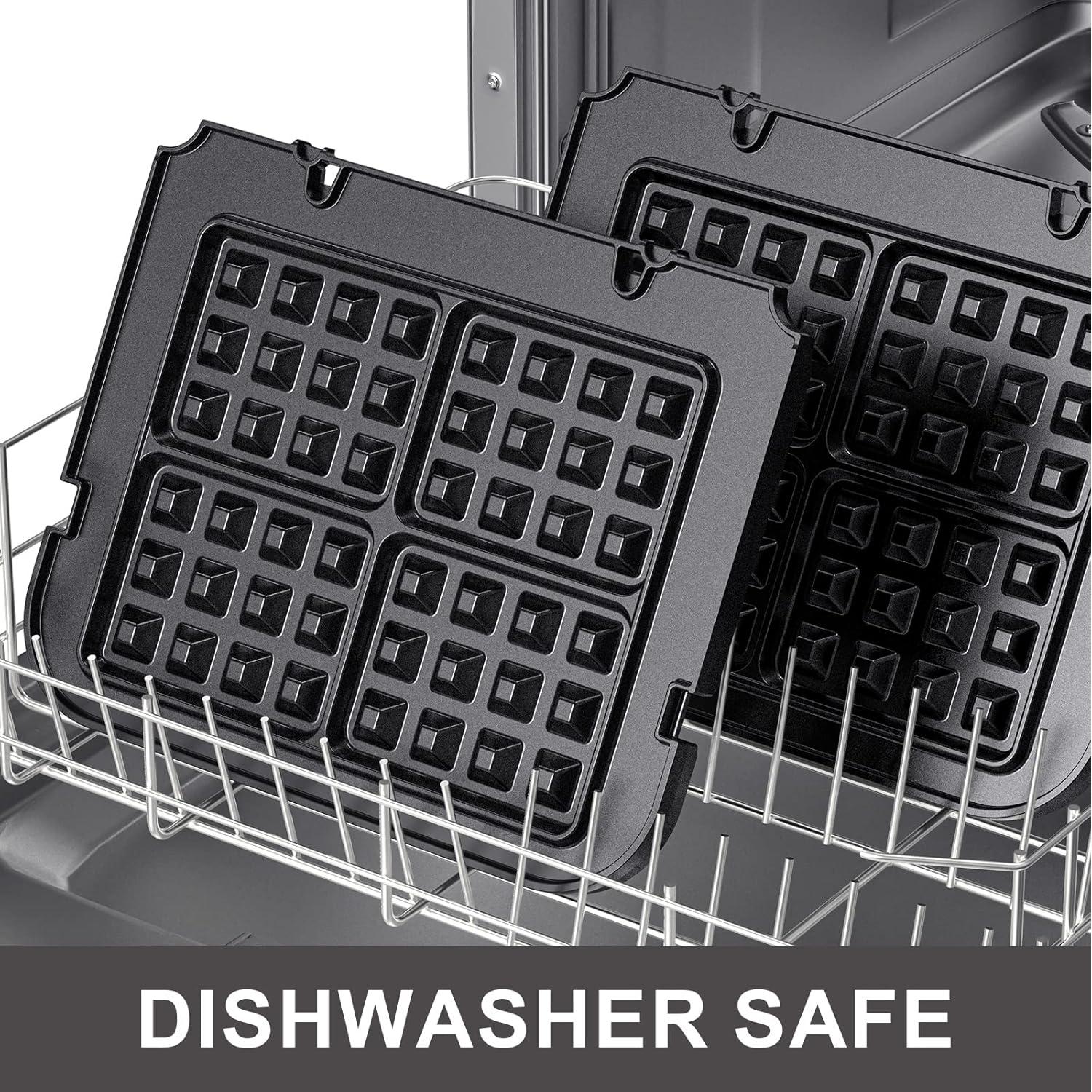 Placas de Waffle FOCOllK para Cuisinart Griddler - 4 Rebanadas