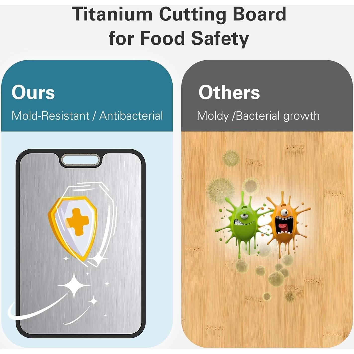 Tabla de Cortar de Titanio Submuon 38.4x26.4cm Doble Cara