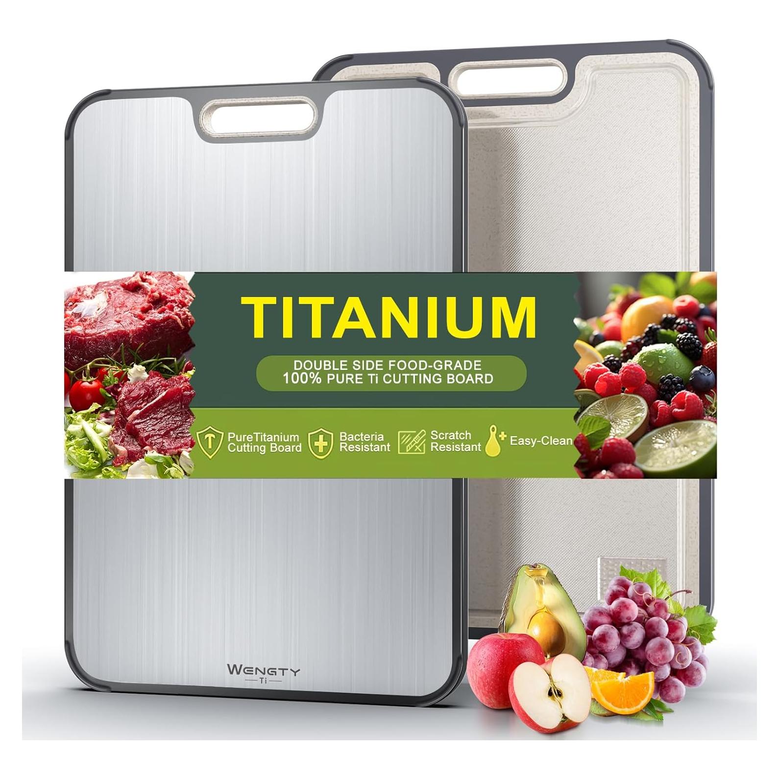 Tabla de Cortar Doble Cara WENGTY Titanio 40.1x27.9cm